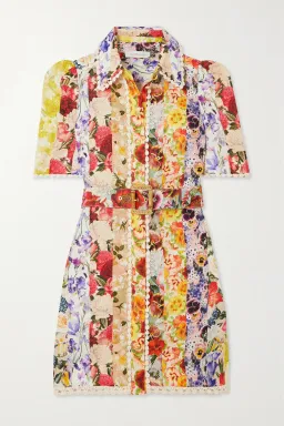 Zimmermann Wonderland Floral Shirt Dress Spliced Stripe Size 2 / Au 12 for rent on The Volte - image 3