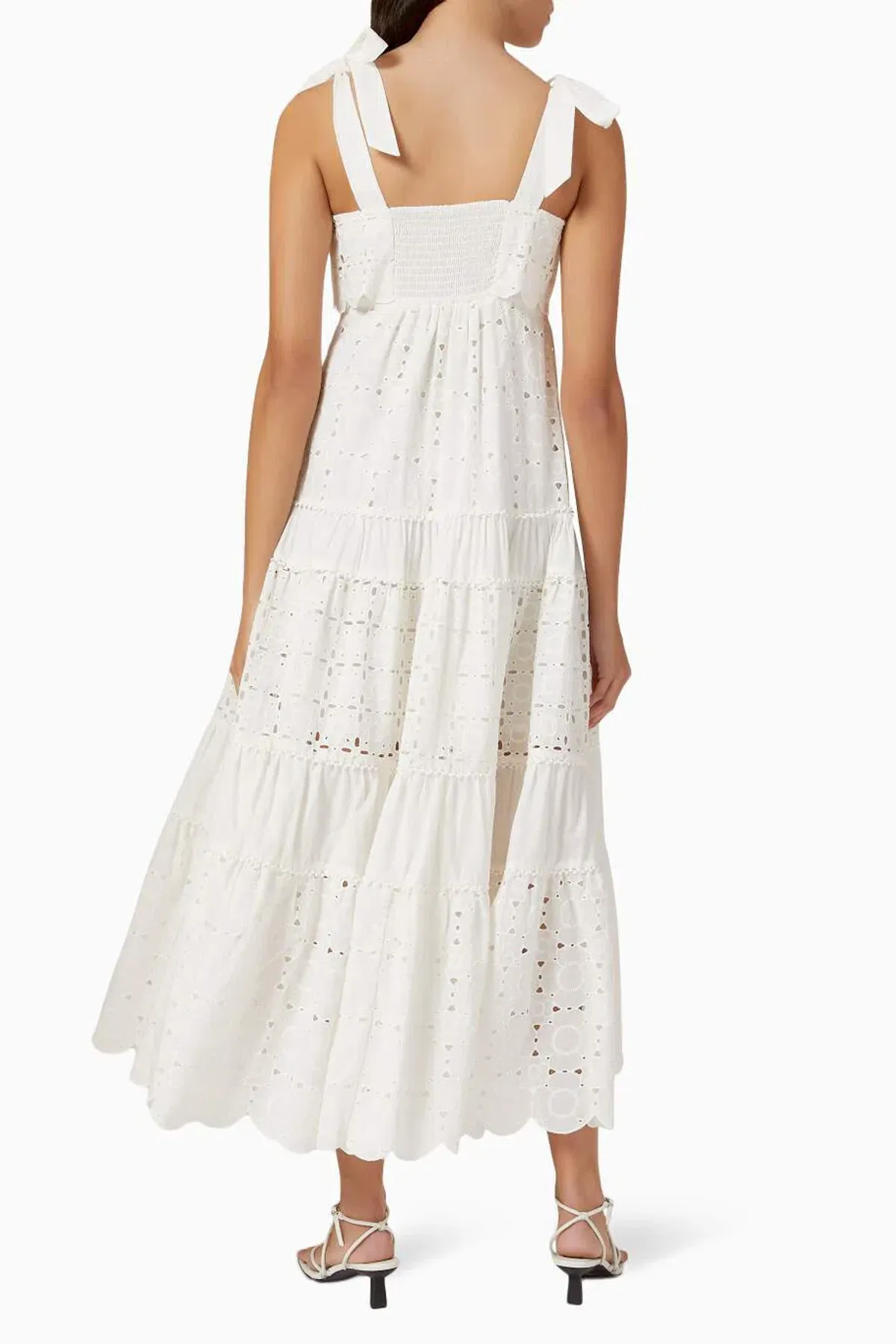 Alemais Evie Panelled Tie Midi Maxi Dress White Size 6 - Image 8