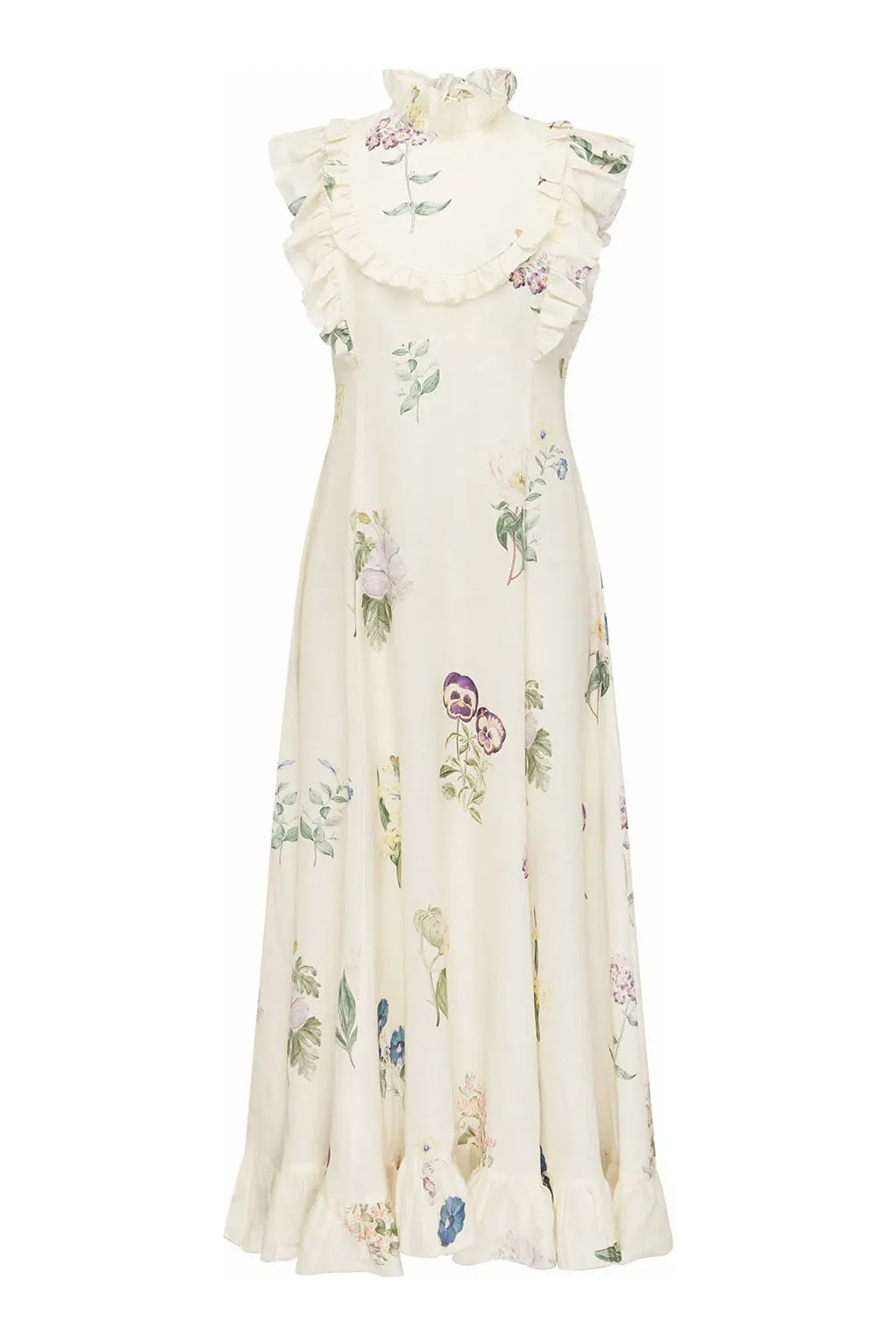 Alemais Jules Floral Midi Maxi Antique Dress White Size 10 - Image 8