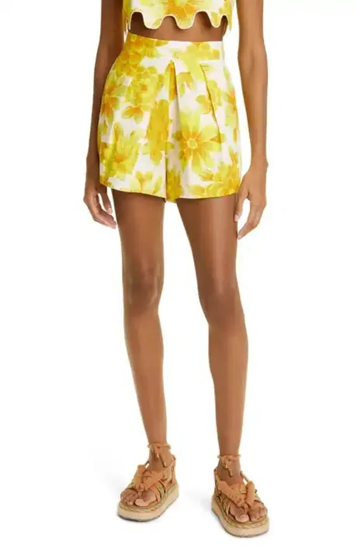 Alemais Sonny Sculpt Crop Top and Shorts Mini Set Floral Lemon Size 8 - Image 11