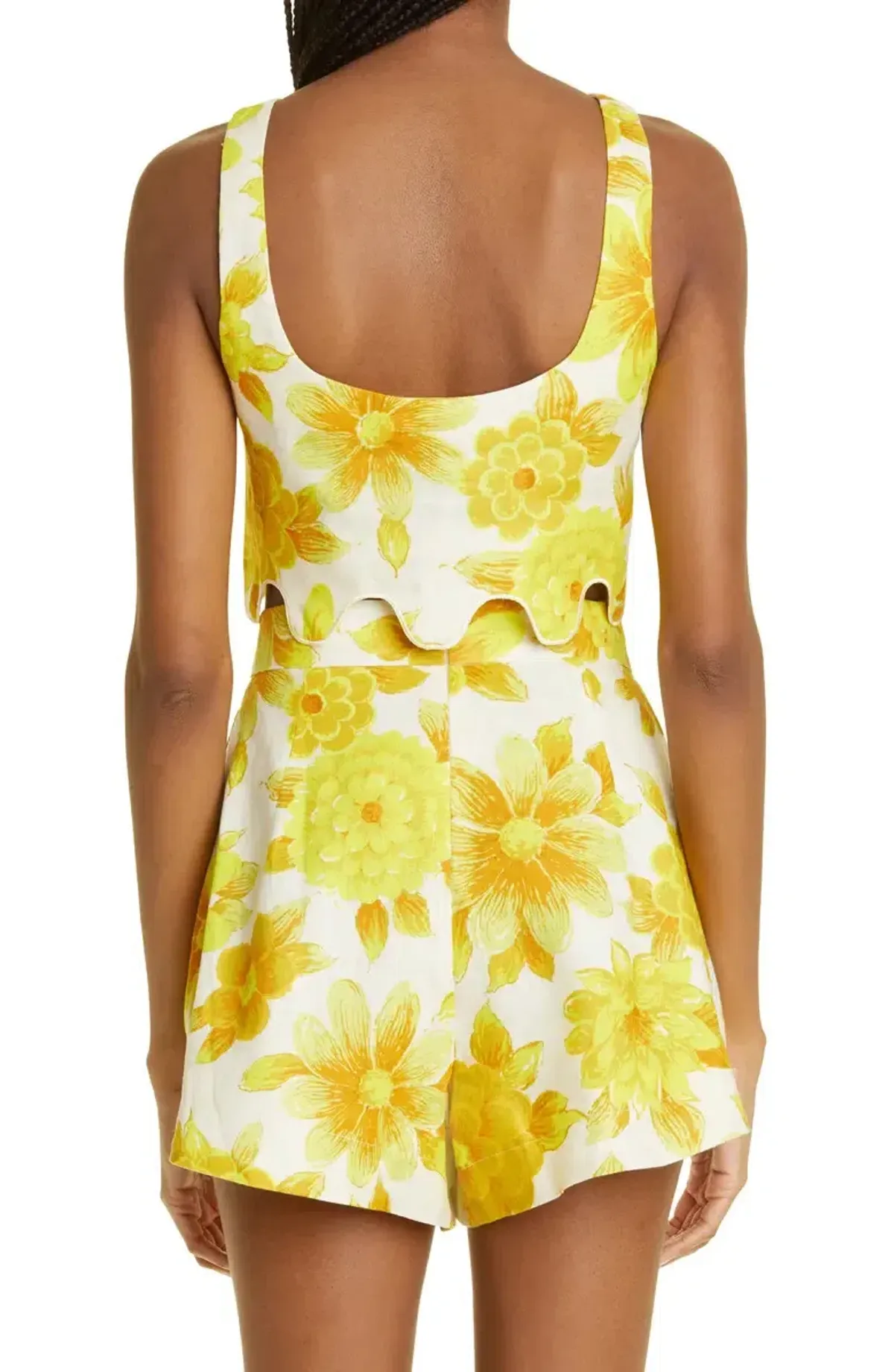 Alemais Sonny Sculpt Crop Top and Shorts Mini Set Floral Lemon Size 8 - Image 10