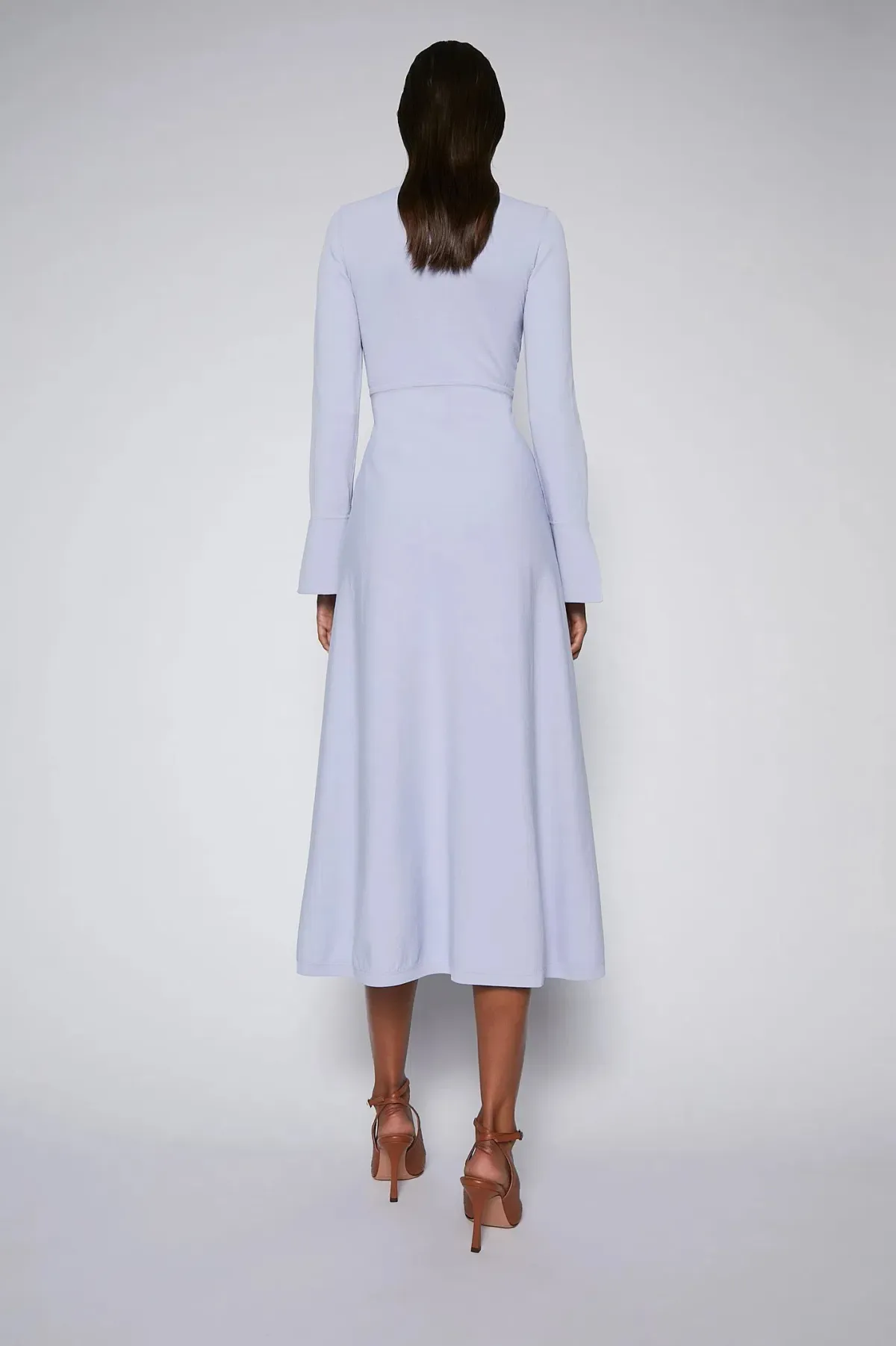 Scanlan Theodore Crepe Knit Keyhole Dress Lilac Size AU 8 - Image 2