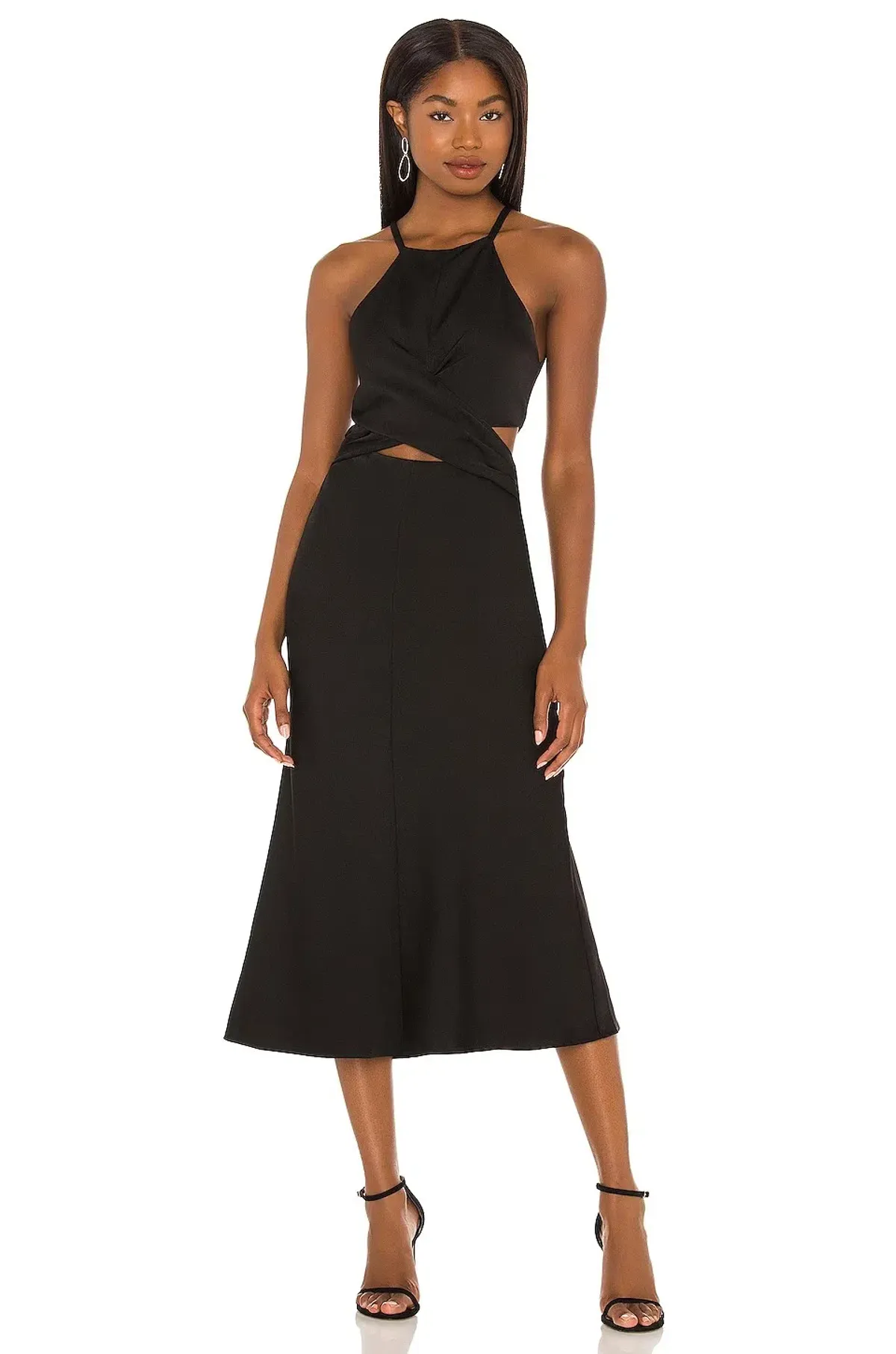 MISHA Black Midi Dress Size 4/XXS for rent on The Volte - main image
