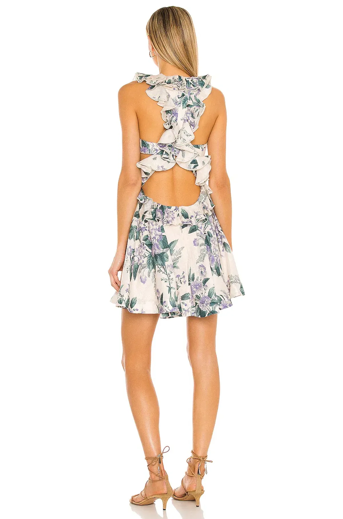 Zimmermann Cassia Ruffle Mini Dress Floral Size 1/Au 10 - Image 4