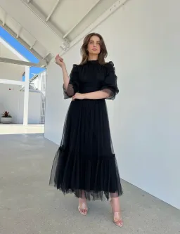 Veil of Faith Tulle Gown Black Size 8 for rent on The Volte - image 1