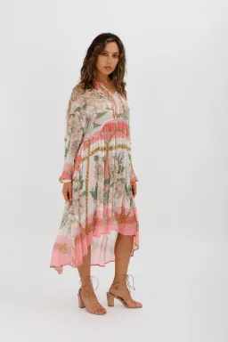Trelise Cooper Turning Point Dress Pink Floral Print Midi Dress Size M/Au 12 for rent on The Volte - image 5