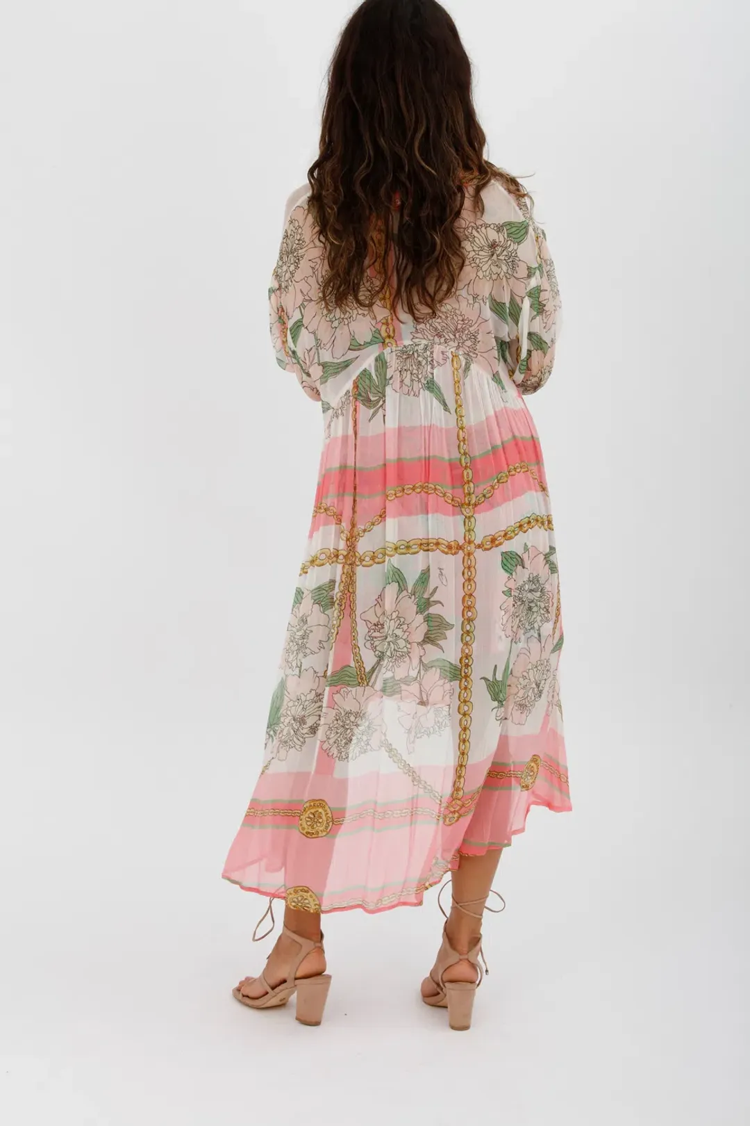 Trelise Cooper Turning Point Dress Pink Floral Print Midi Dress Size M/Au 12 for rent on The Volte - main image