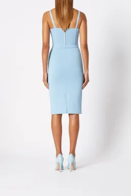 Scanlan Theodore Crepe Knit Bustier Dress Blue Size 8 for rent on The Volte - image 3
