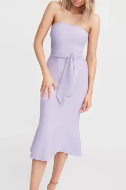 Kookai Florida Strapless Midi Dress Lilac Size 6 for rent on The Volte - image 1