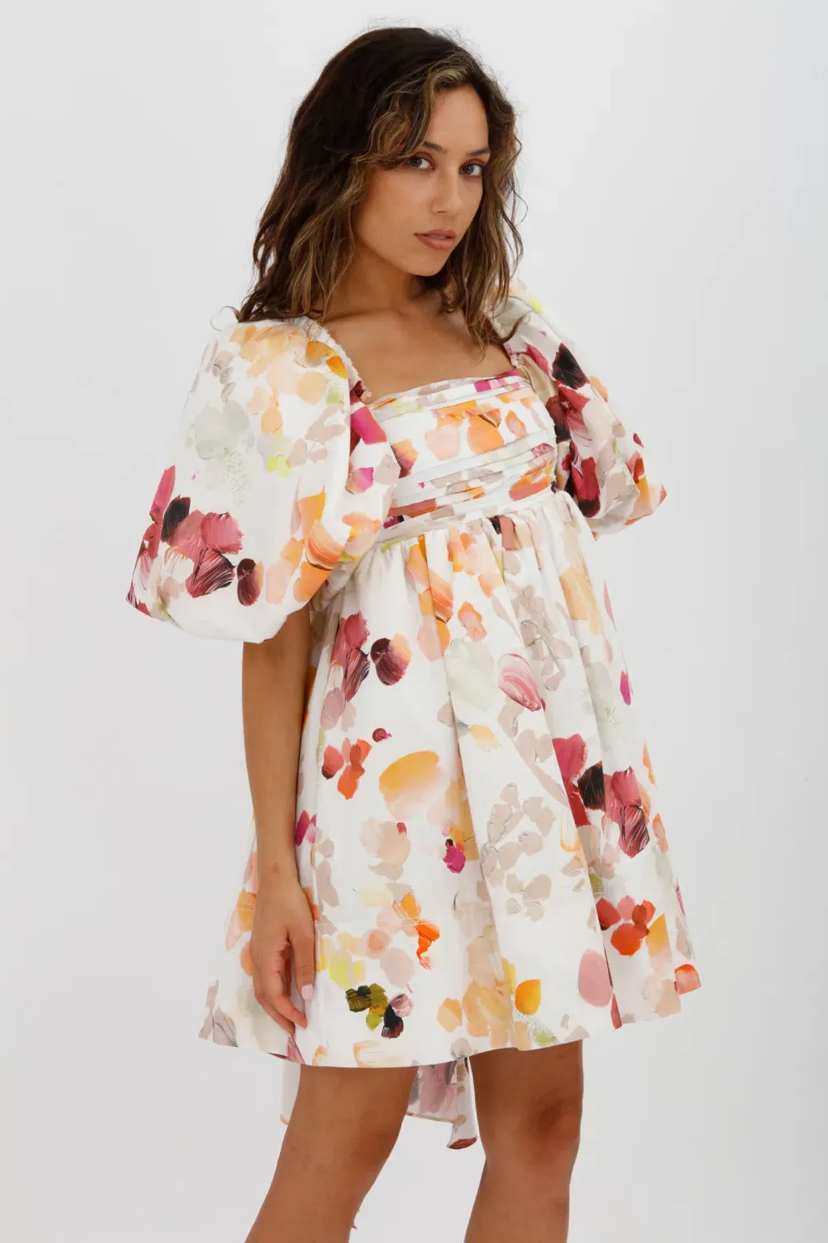 AJE Dassia Puff Sleeve Mini Dress Floral Print Size 10 - Image 17