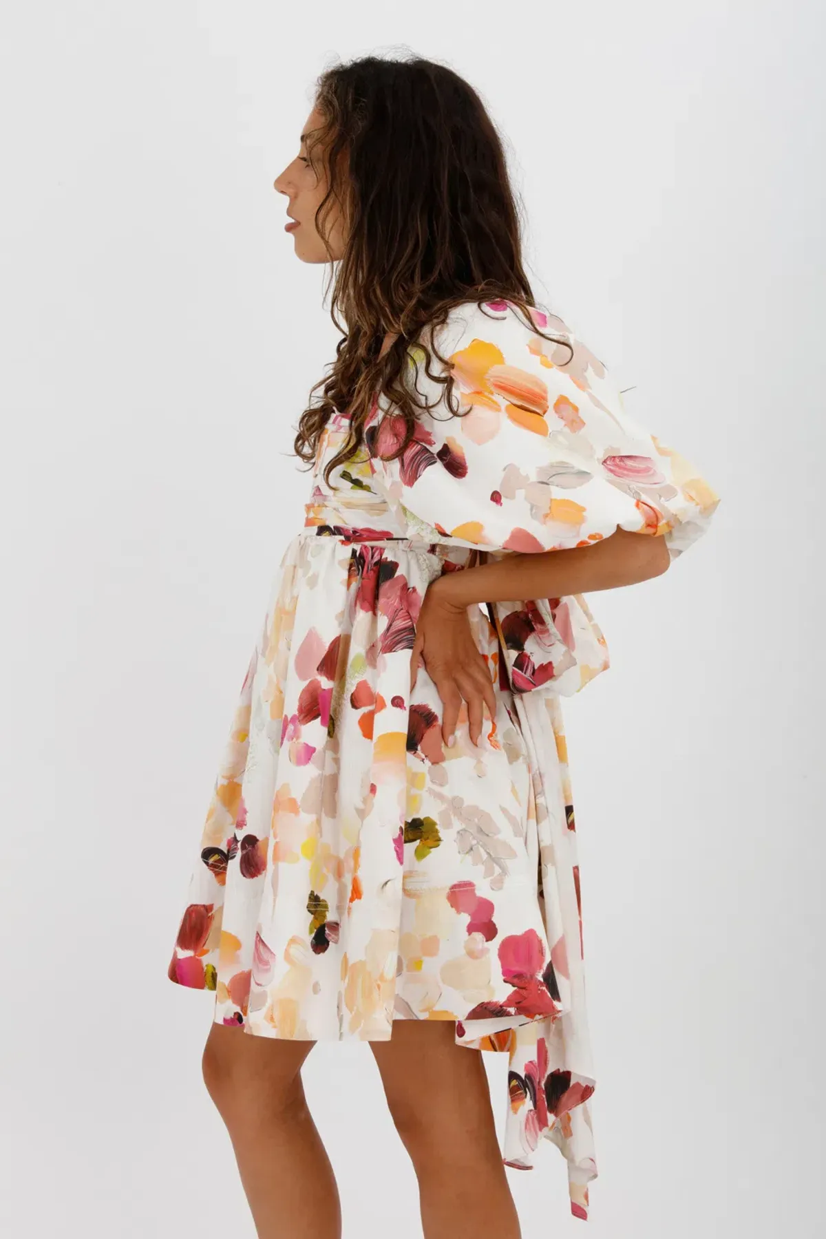 AJE Dassia Puff Sleeve Mini Dress Floral Print Size 10 - Image 11