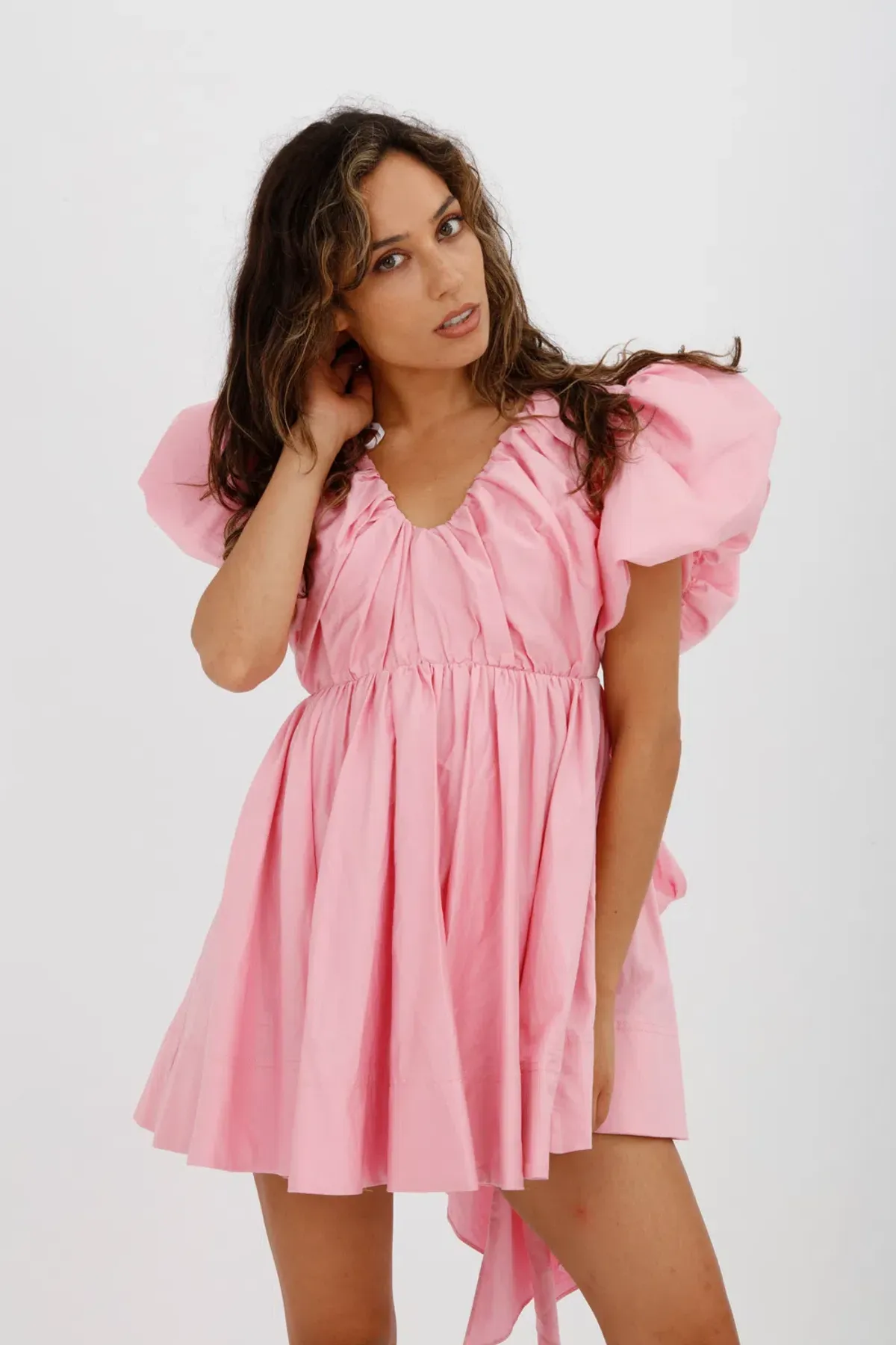 Aje Gretta Bow Back Mini Dress Ballet Pink Size 10 - Image 6