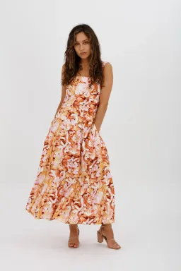 Acler Withington Dress Midi Blush Print Size 8 for rent on The Volte - image 1