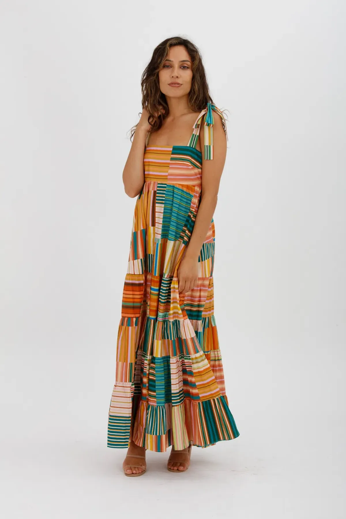 Alemais Sloane Tiered Midi Dress Multi Size 10 - Image 6