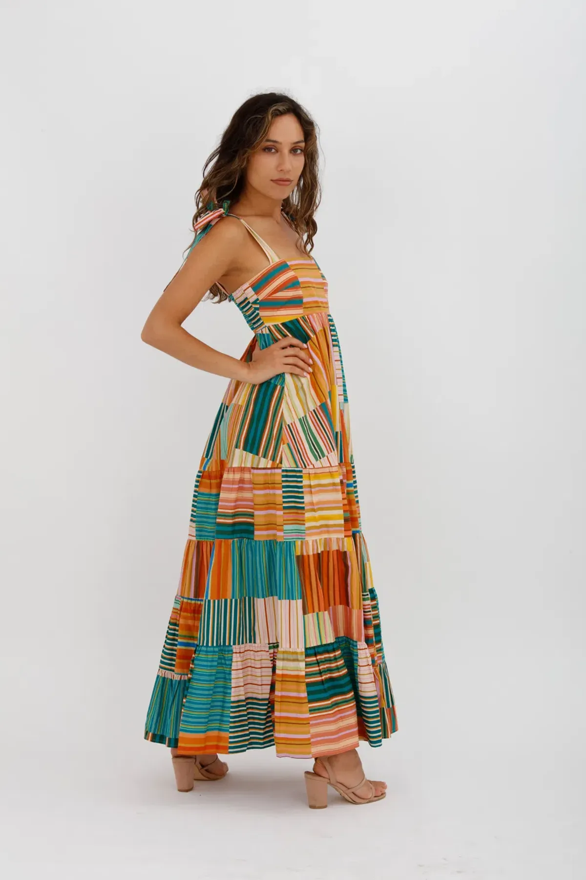 Alemais Sloane Tiered Midi Dress Multi Size 10 - Image 9