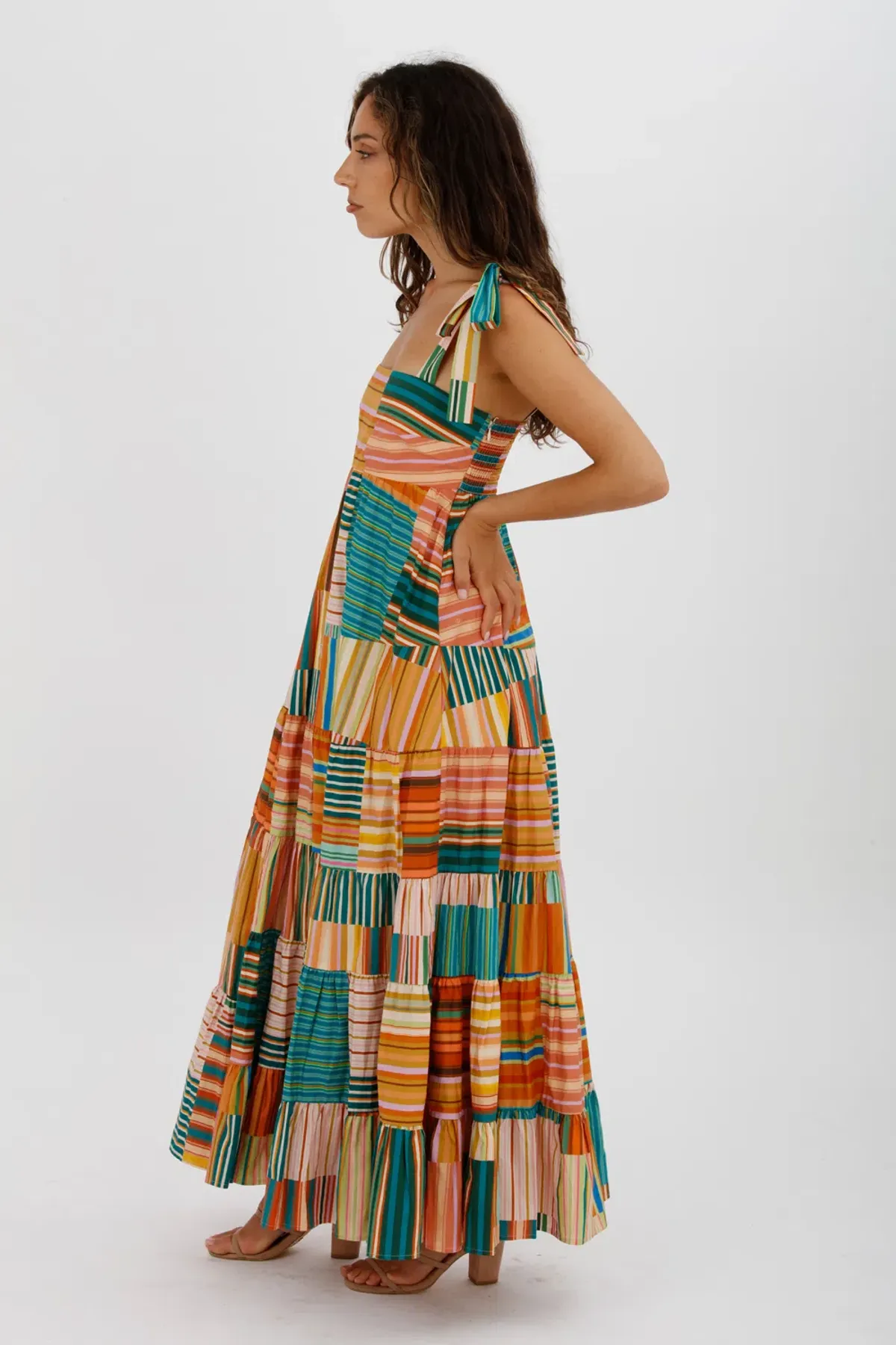 Alemais Sloane Tiered Midi Dress Multi Size 10 - Image 7