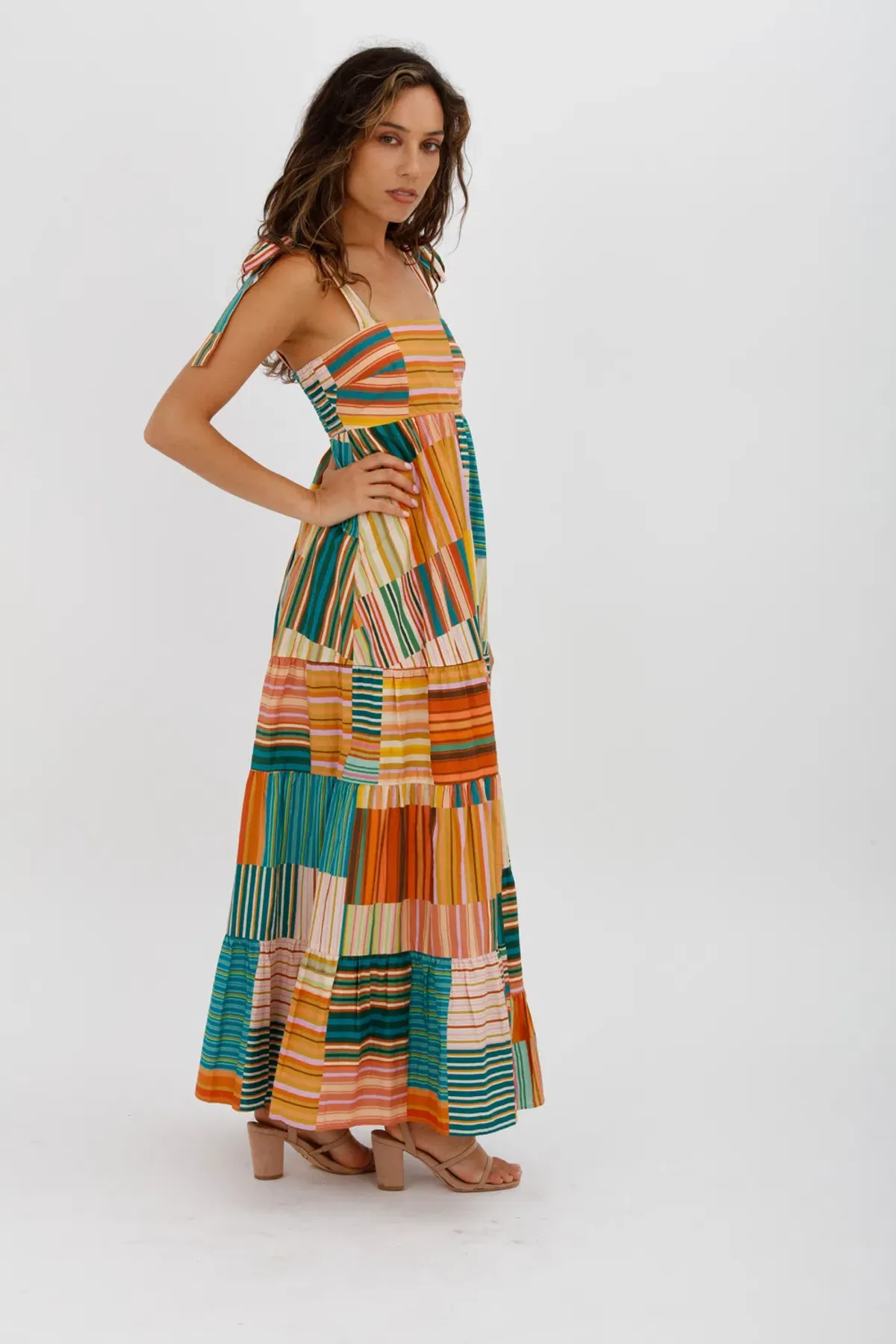 Alemais Sloane Tiered Midi Dress Multi Size 10 - Image 11