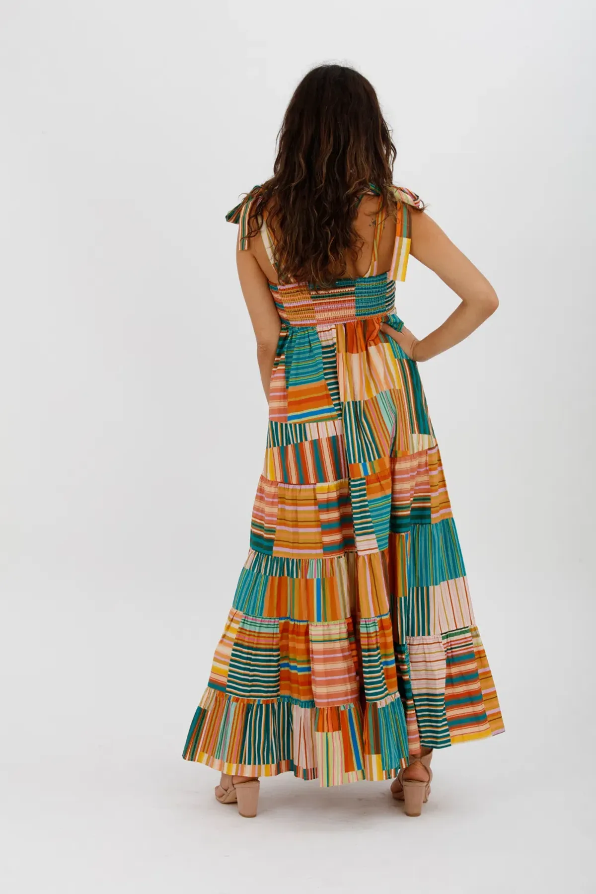 Alemais Sloane Tiered Midi Dress Multi Size 10 - Image 10