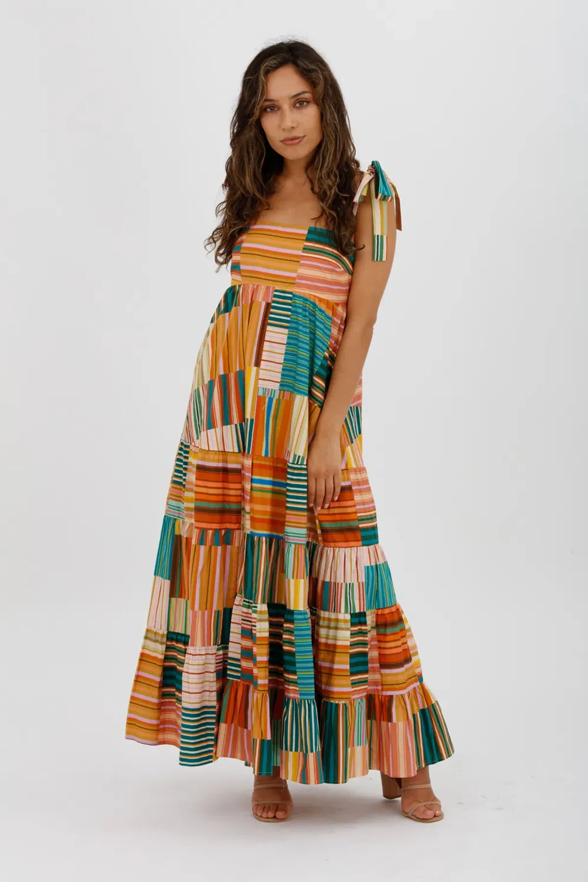 Alemais Sloane Tiered Midi Dress Multi Size 10 - Image 2