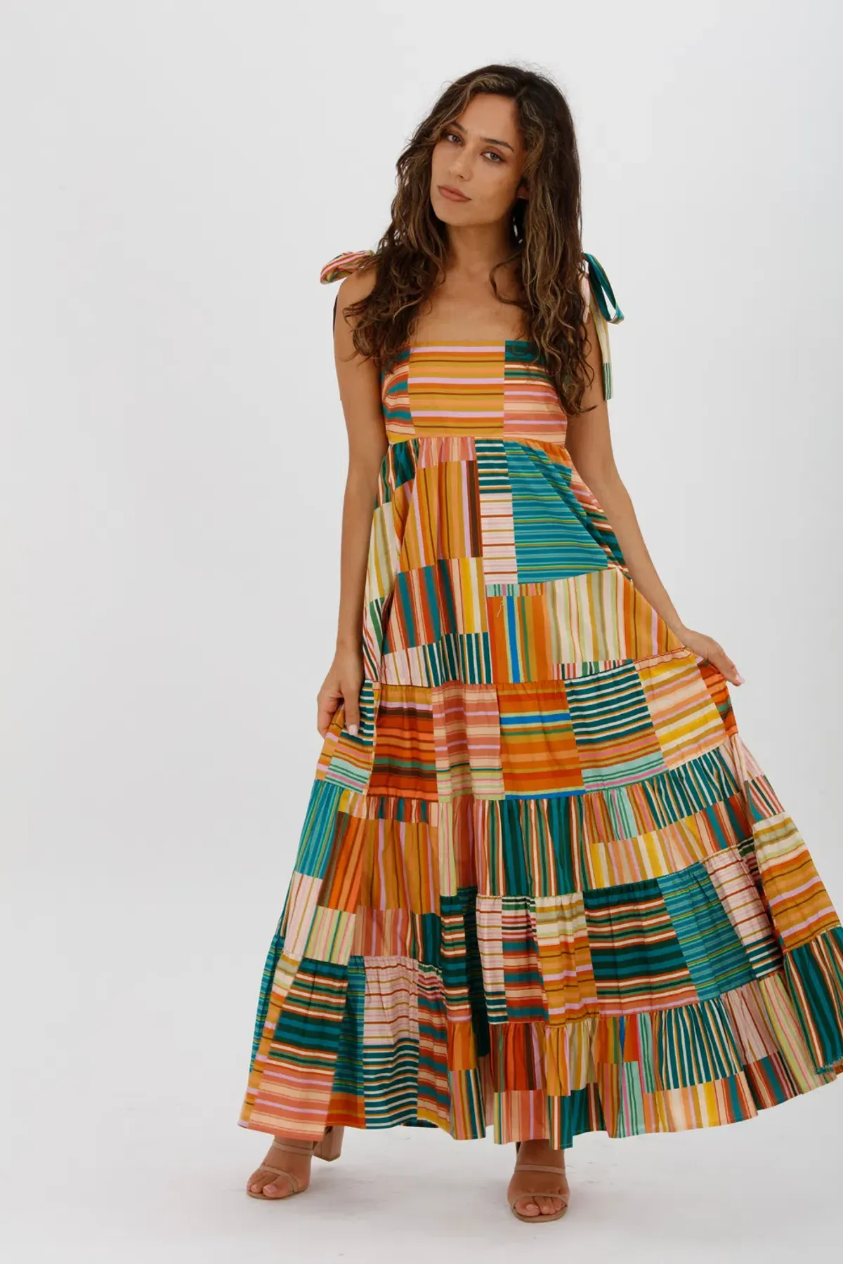 Alemais Sloane Tiered Midi Dress Multi Size 10 - Image 5
