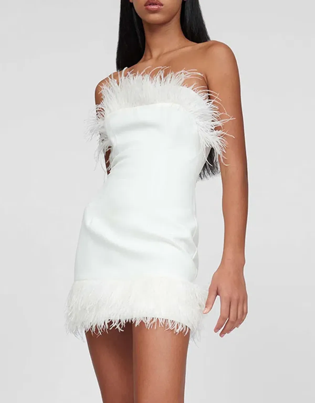 By Johnny Johnny Feather Mini Dress White Size 10 / M - Image 4
