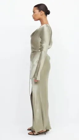 Bec & Bridge Moon Dance Long Sleeve Cowl Dress Sage Size 6 / XS for rent on The Volte - image 2