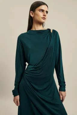 Ginger & Smart Coalesce Twist Front Dress Forest Green Size XS / Au 6 for rent on The Volte - image 2