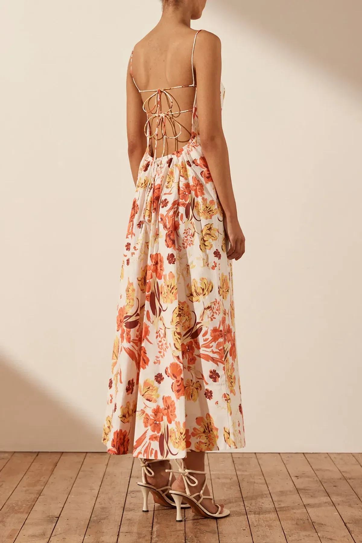 Shona Joy Kalani Low Back Midi Dress Multi Size AU 6 - Image 3