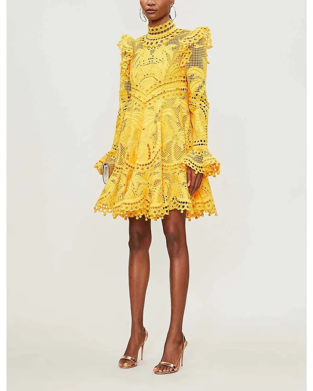 Zimmermann Yellow Brightside Palm Mini Dress Yellow Size 0 / AU 8 - Image 1