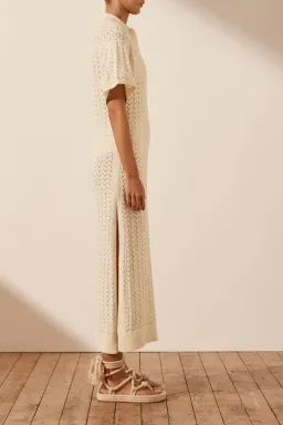 Shona Joy Mikala Crochet Polo Midi Dress Coconut Size M / AU 10 for rent on The Volte - image 3
