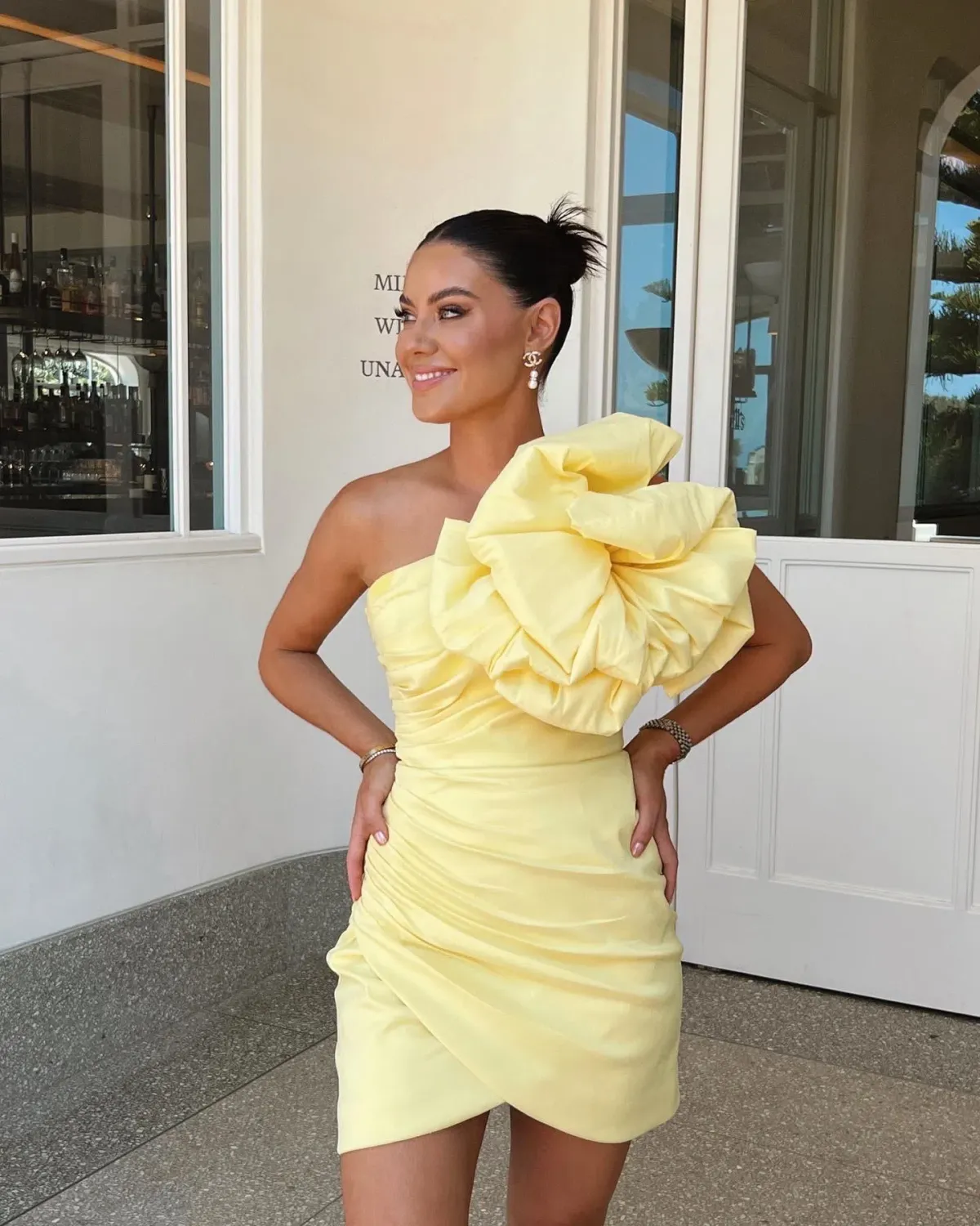 Rachel Gilbert Evana Mini In Yellow Size AU 8 for rent on The Volte - main image