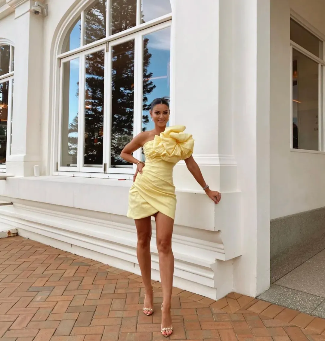Rachel Gilbert Evana Mini In Yellow Size AU 8 for rent on The Volte - main image
