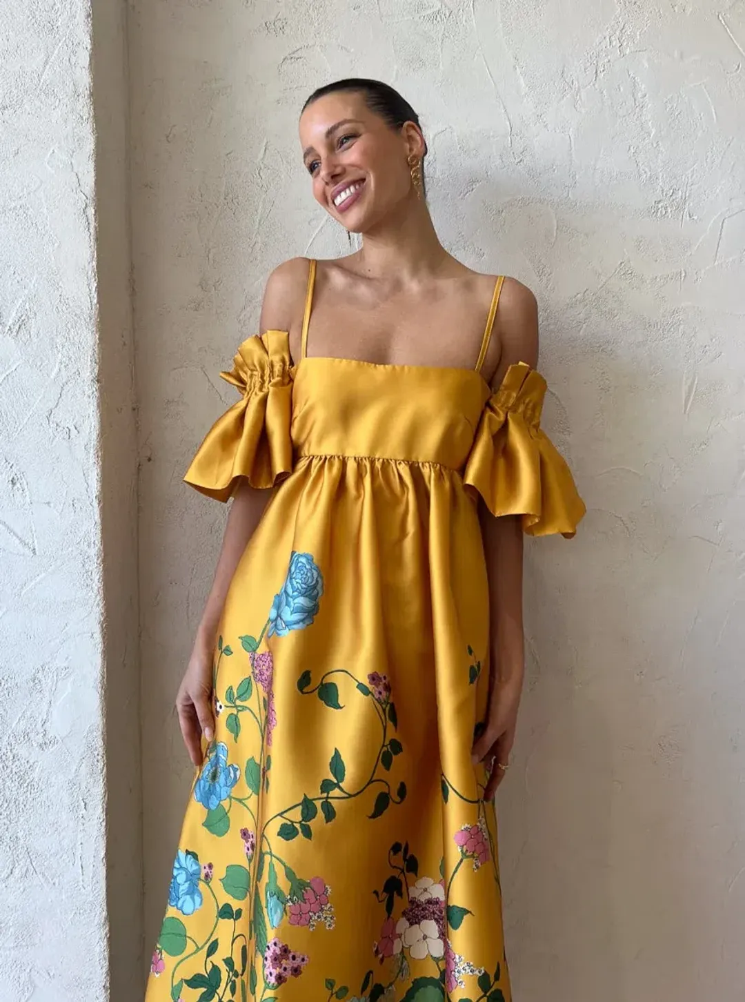 Alemais Dana Midi Dress Marigold Size AU 10 for rent on The Volte - main image