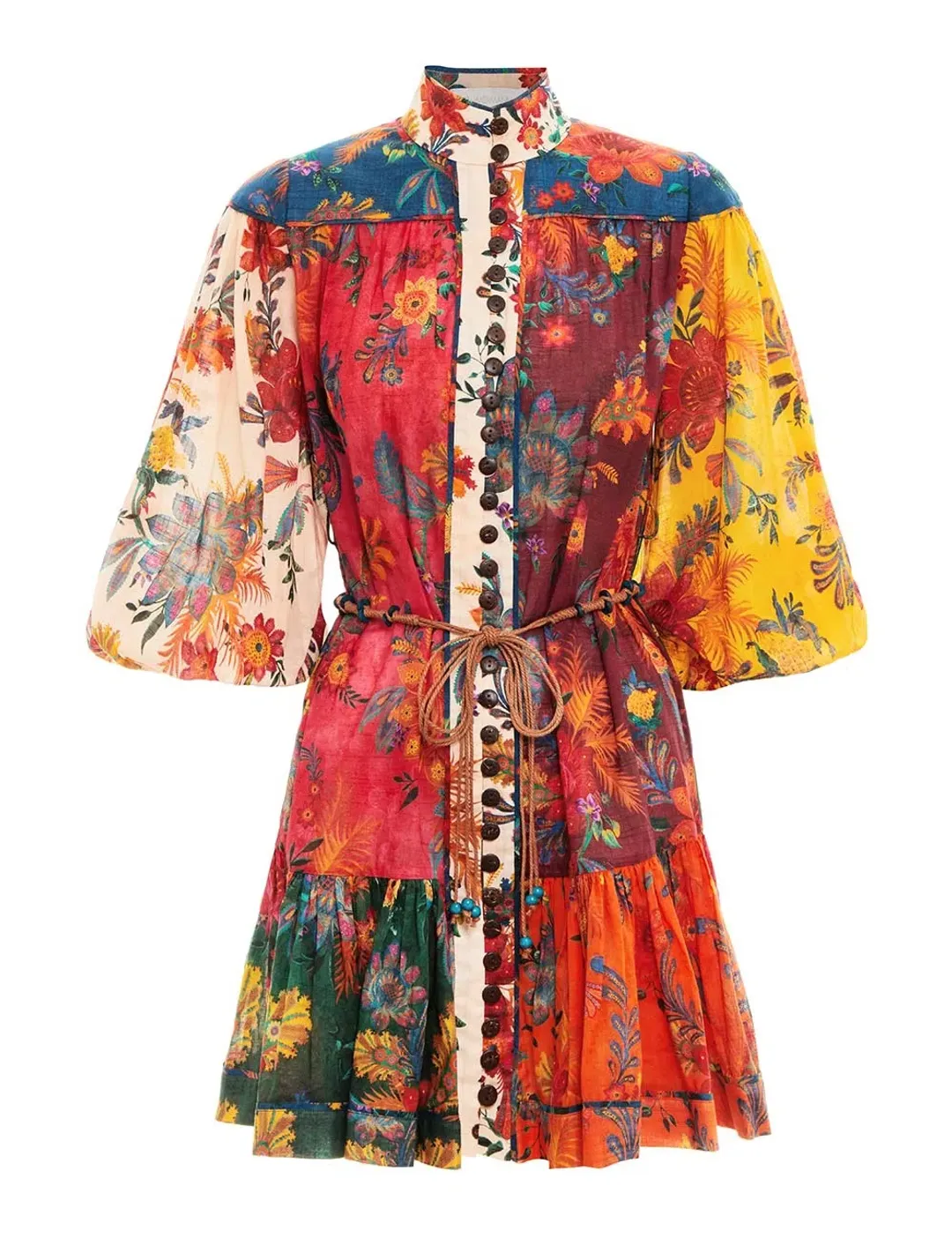 Zimmermann Ginger Lantern Mini Dress Spliced Size 2 / Au 12 for rent on The Volte - main image