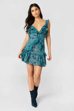 For Love And Lemons Poppy Mini Dress Blue Size AU 8 for rent on The Volte - image 1