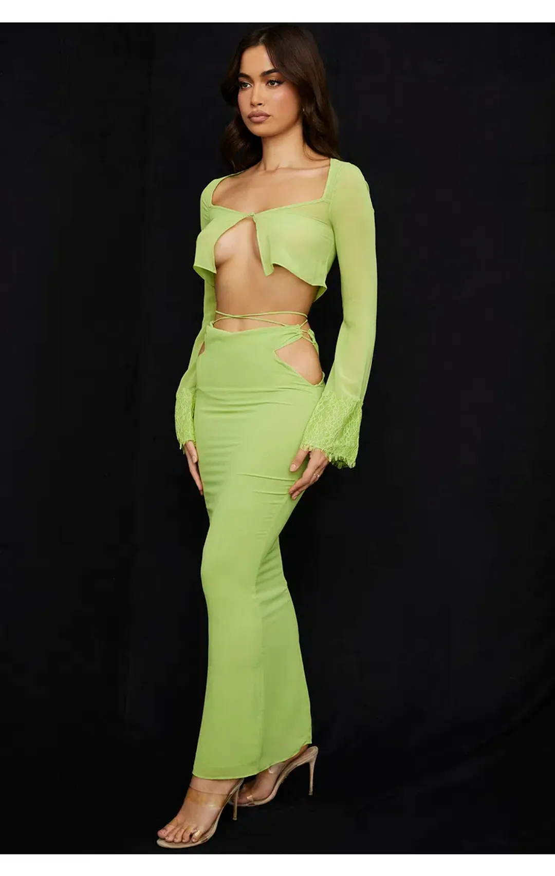 House of CB Tara top and Madeline Skirt Set Green Size S/Au 8 for rent on The Volte - main image