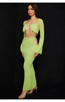 House of CB Tara top and Madeline Skirt Set Green Size S/Au 8 for rent on The Volte - image 2