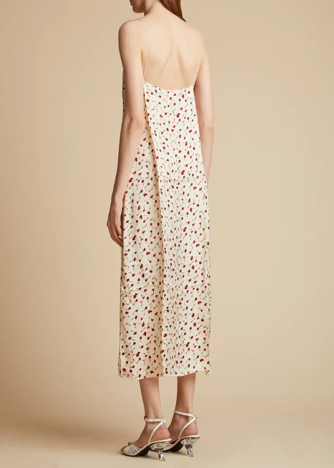 Khaite Sicily Rose Slip Dress Print Size 8 for rent on The Volte - main image