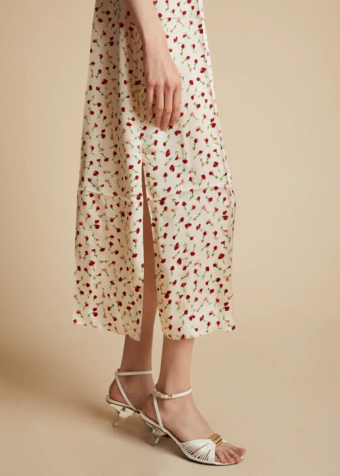 Khaite Sicily Rose Slip Dress Print Size 8 for rent on The Volte - main image