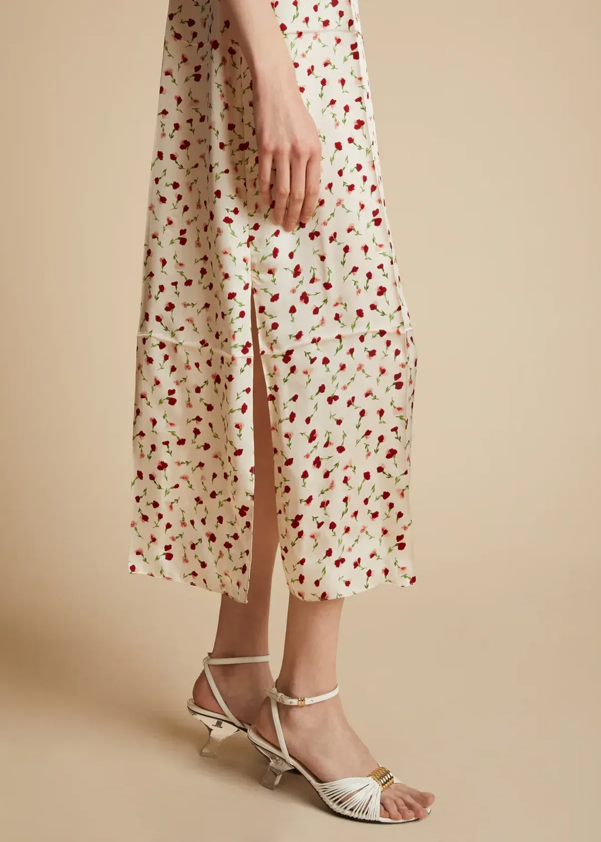 Khaite Sicily Rose Slip Dress Print Size 8 - Image 3