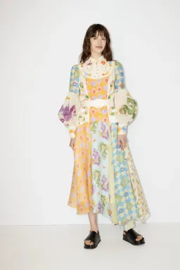 Alemais Lou Balloon Sleeve Shirtdress Multi Size 16 for rent on The Volte - image 1