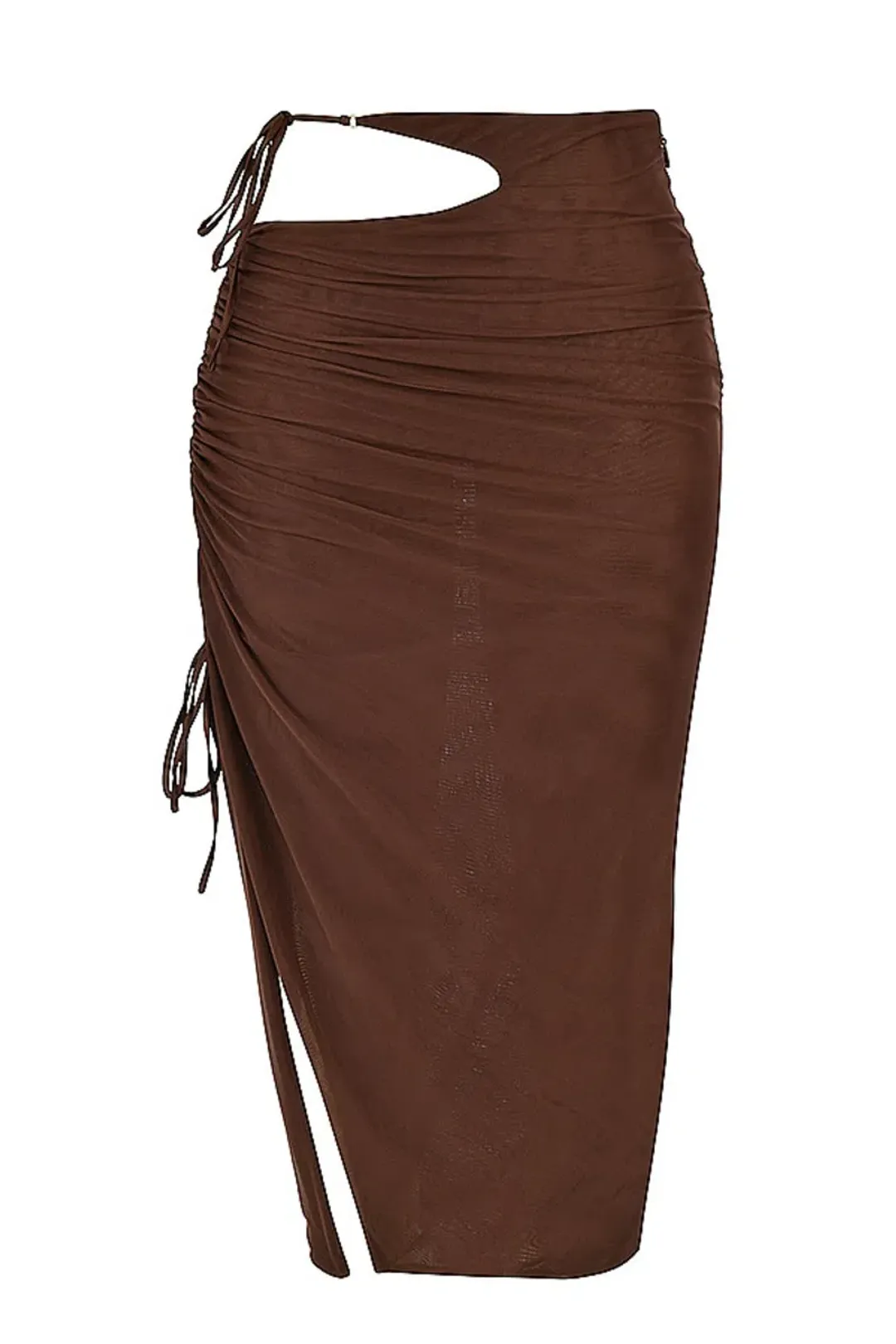 House of CB Mistress Rocks Theory Top and Purity Skirt Set Brown Size XL for rent on The Volte - main image