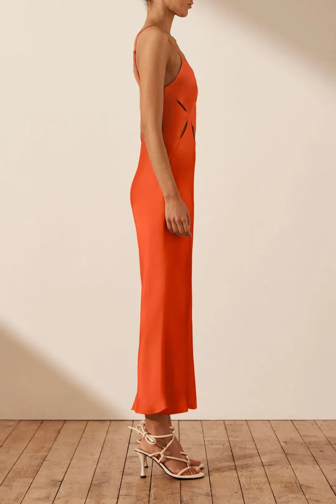 Shona Joy Milo Cut Out Slit Midi Dress Hibiscus Size 4 / XXS for rent on The Volte - main image