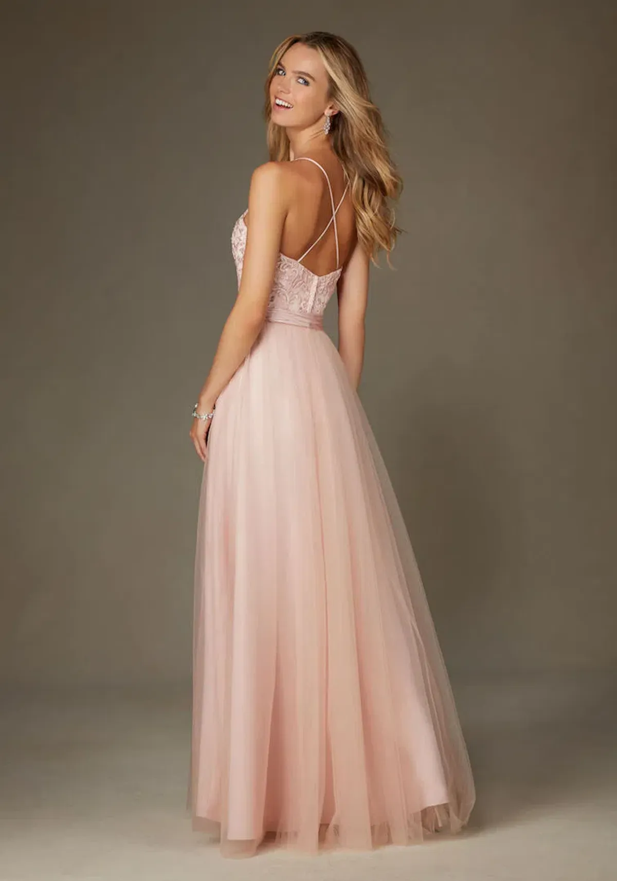 Morilee Ballerina Style Embroidered Ball Dress Blush Size 8 - Image 3
