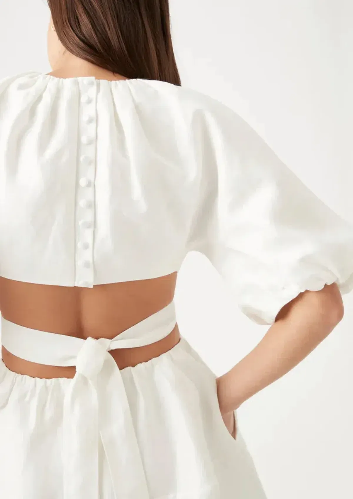 Aje Mimosa Cut Out Mini Dress White Size AU 8 - Image 3