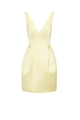 Scanlan Theodore Satin Mini Dress Yellow Size AU 12 for rent on The Volte - image 3