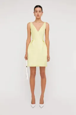 Scanlan Theodore Satin Mini Dress Yellow Size AU 12 for rent on The Volte - image 1