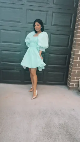 Aje Astrid Tie Back Dress Marine Green Size AU 8 for rent on The Volte - image 4