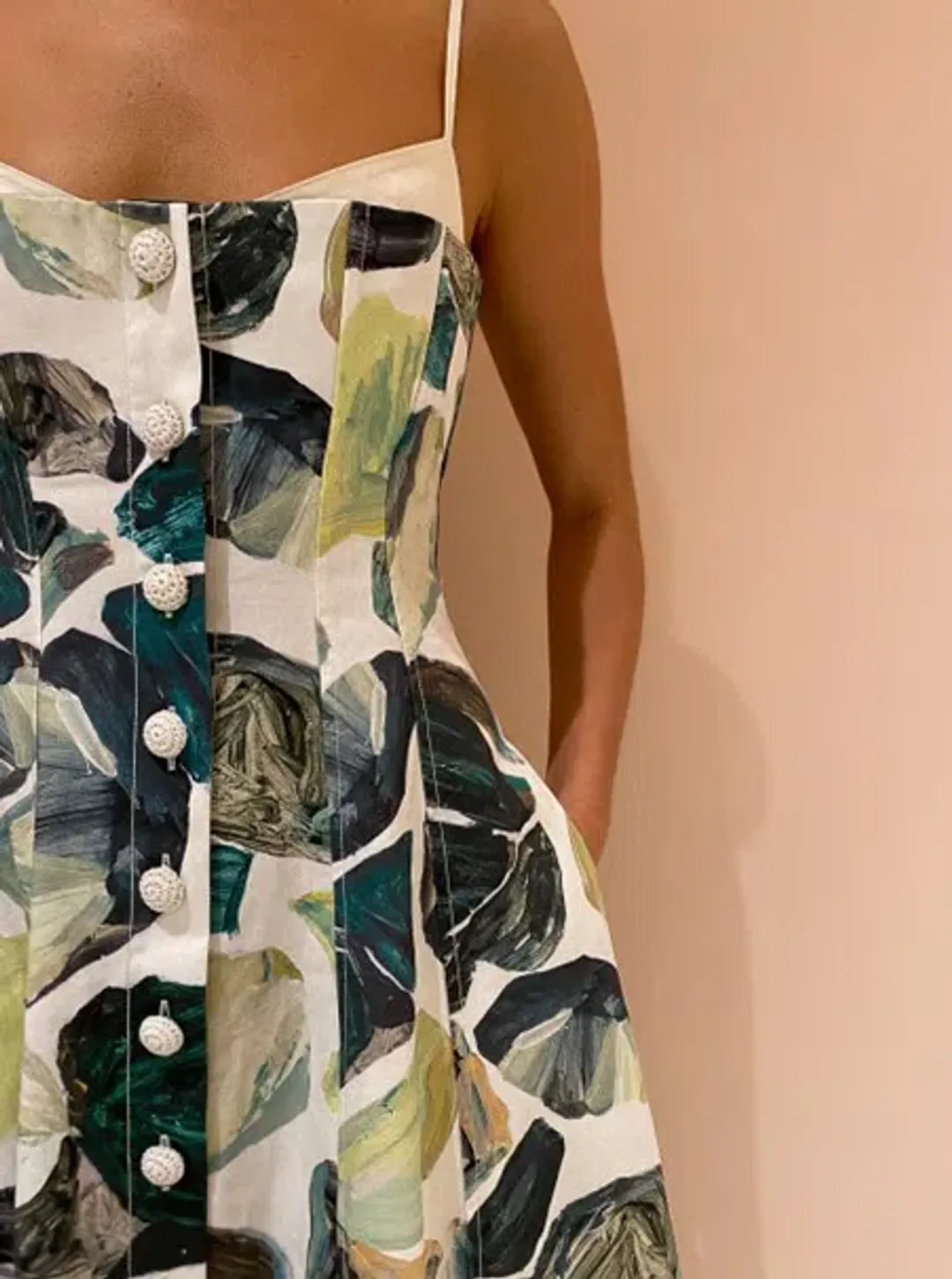 Alemais Siena Bandeau Midi Dress in Green Size AU 12 for rent on The Volte - main image