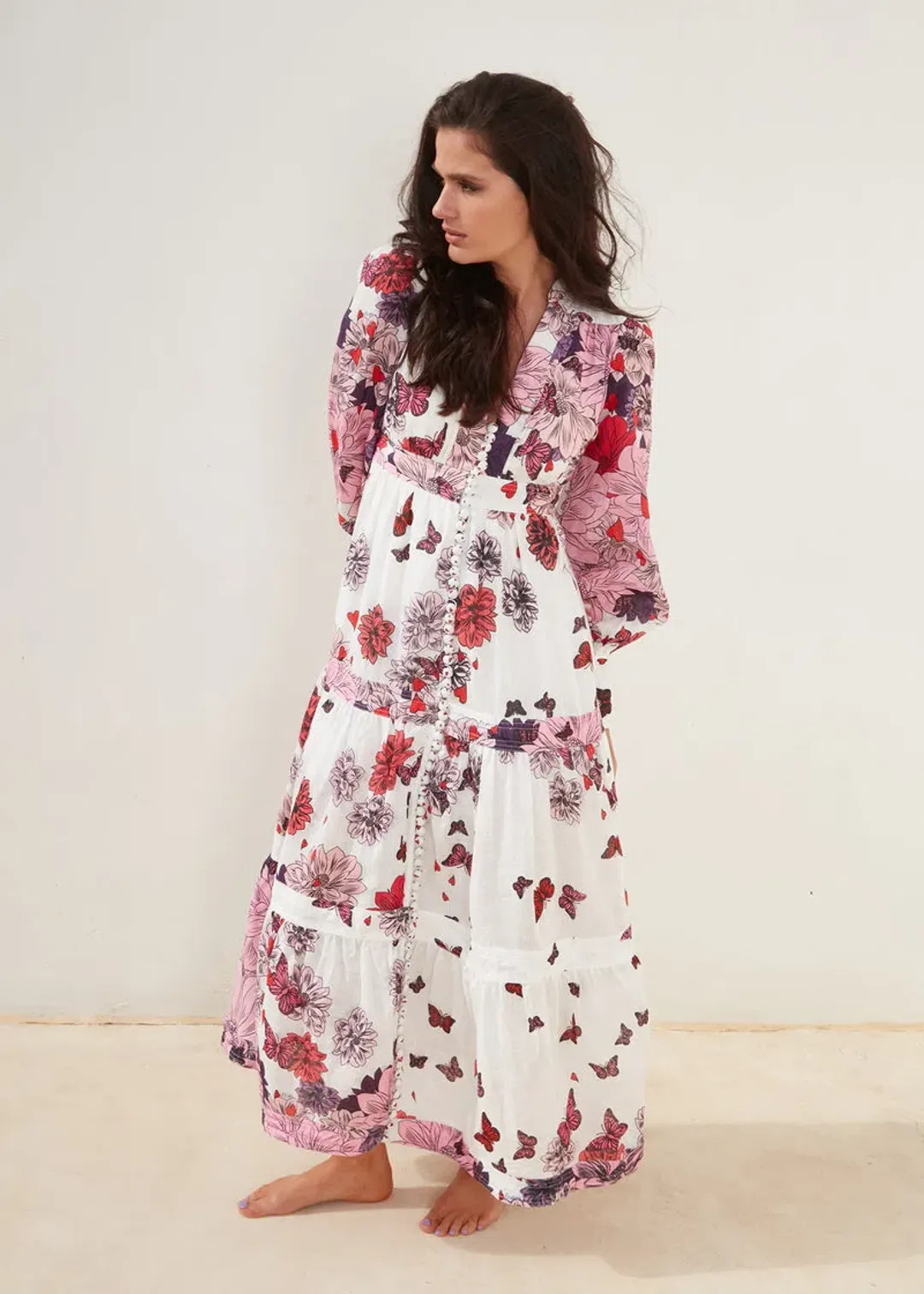 Mackenzie Mode Dynasty Butterfly Dress Floral Size 8 for rent on The Volte - main image